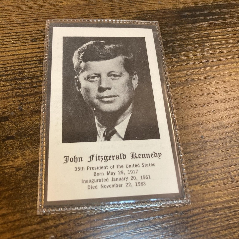 1963 John Fitzgerald Kennedy Memorial Prayer Card Sealed Original